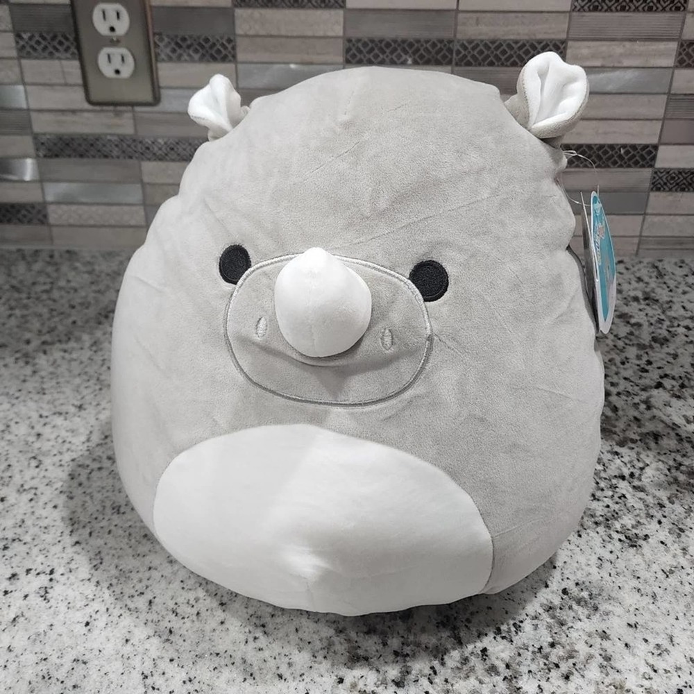 SQUISHMALLOWS grey rhinoceros 12" Irving new!!!